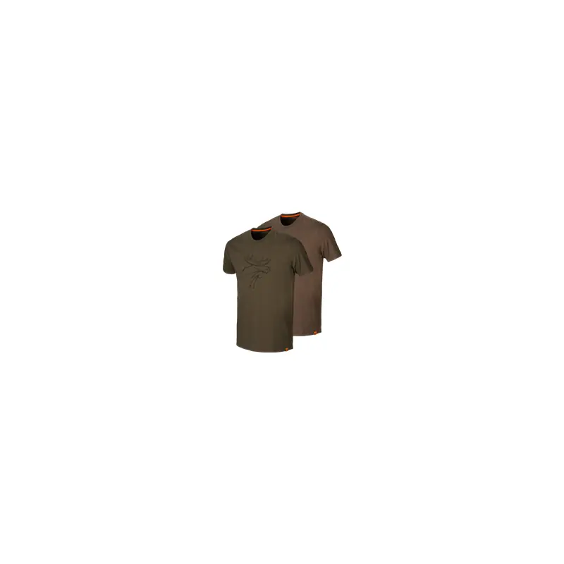Heißes Angebot Härkila Graphic T-Shirt 2er Pack Willow green/Slate brown