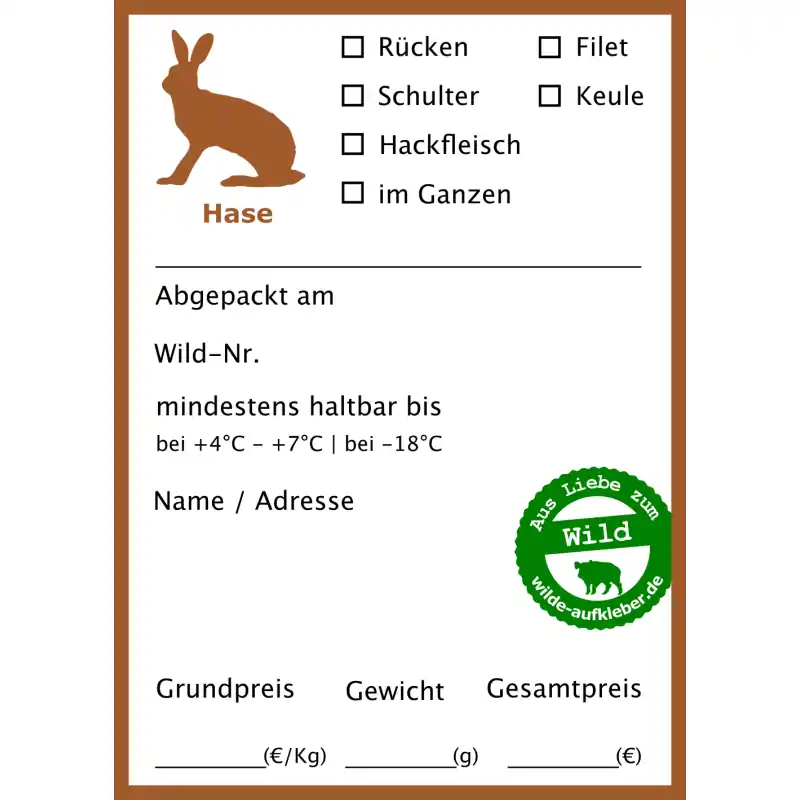 Wilde Aufkleber Typ Hase Billig