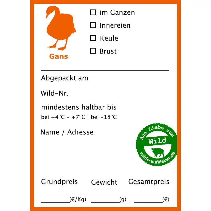 Preis Gesenkt Wilde Aufkleber Typ Gans