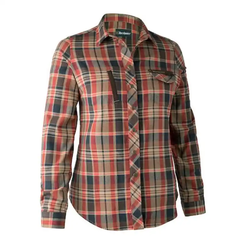 Deerhunter Lady Athena Bluse orange check Mega-Angebot