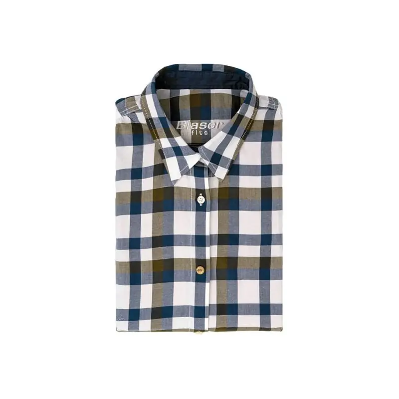 Blaser Damen Flanell Bluse Melissa Oliv/Blau Kariert Nur Heute