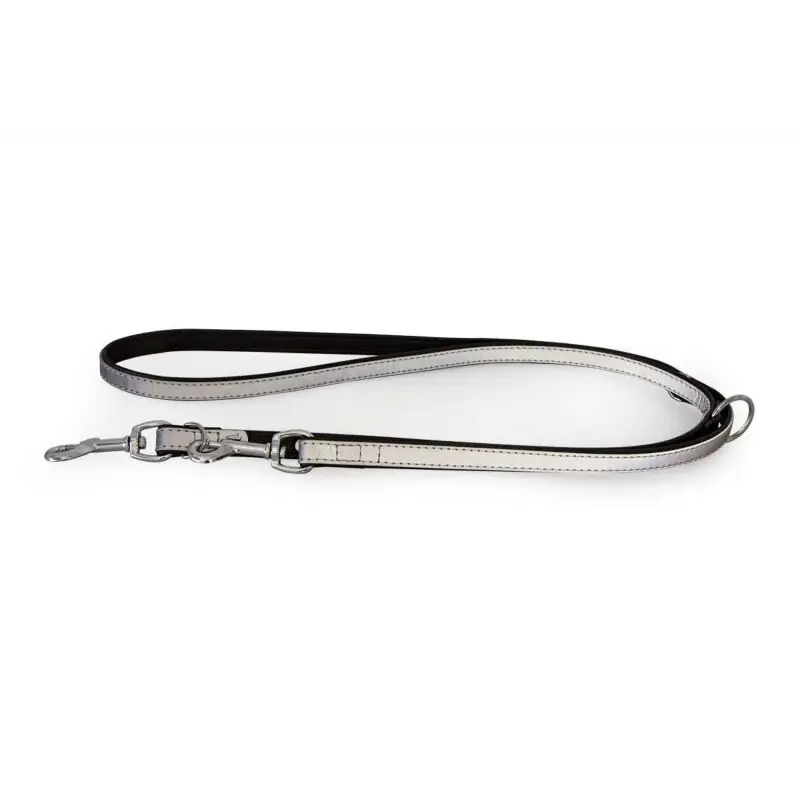 Das Lederband Hundeführleine Oslo Silver reflective B 22 mm / L 200 cm Bestpreis