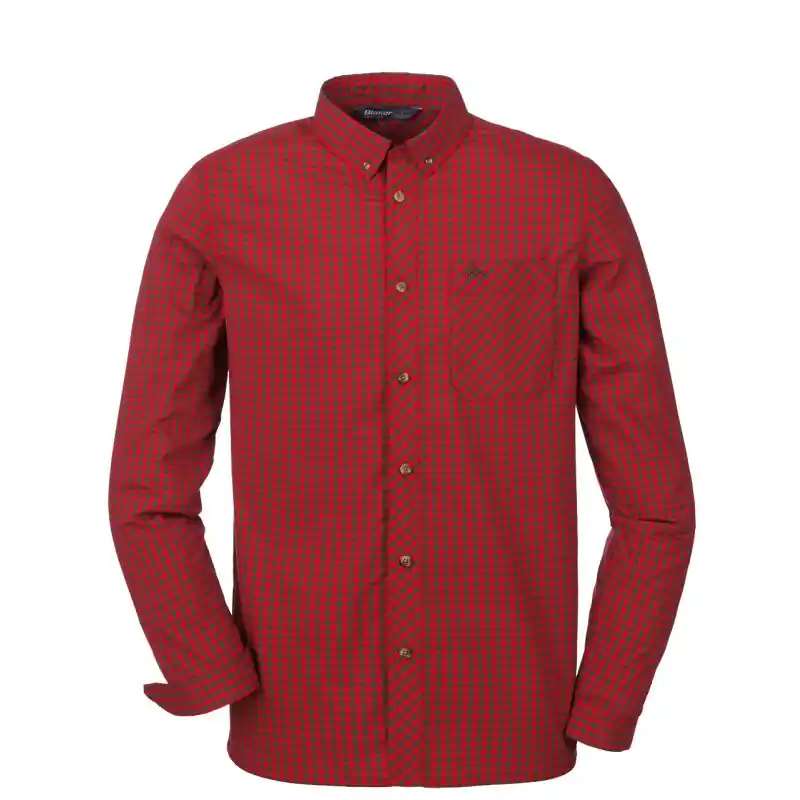 Blaser Herren Hemd Stretch Serge Braun/Rot Kariert Meistverkauft