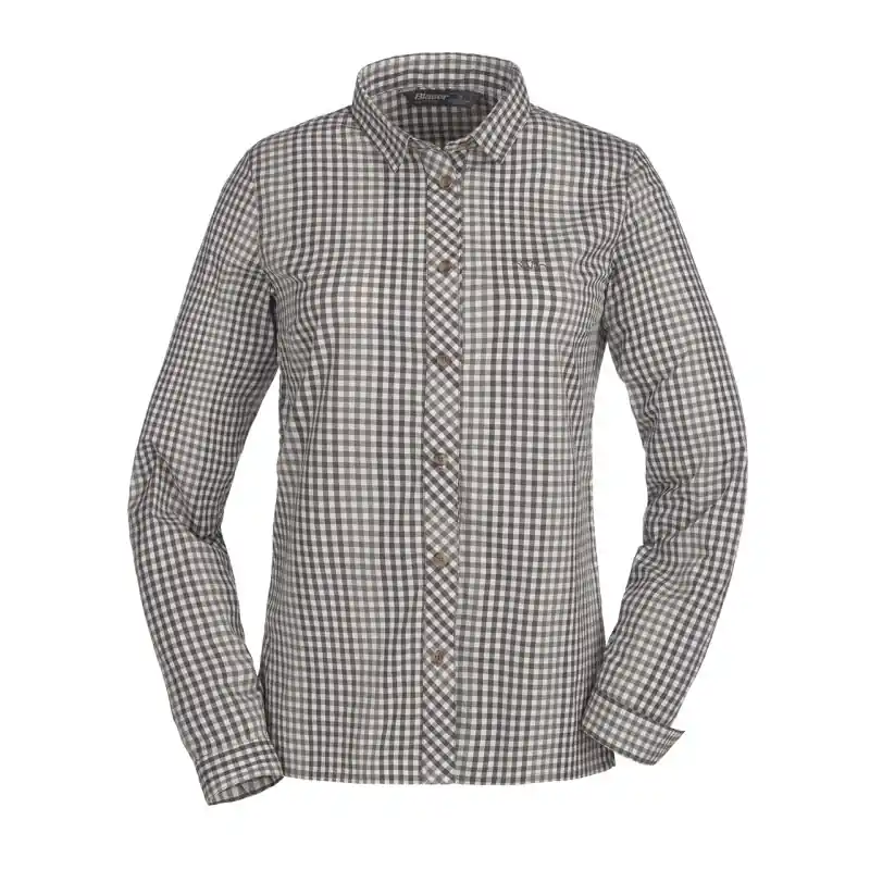 Blaser Damen Bluse Stretch Sergia Weiß/Grau Kariert Preisreduziert