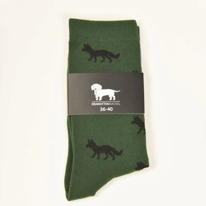 Billig Krawattendackel Unisex Socken grün, Fuchs schwarz