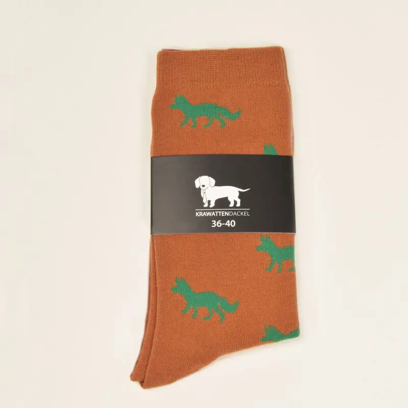 Krawattendackel Unisex Socken braun, Fuchs grün Kracherpreis