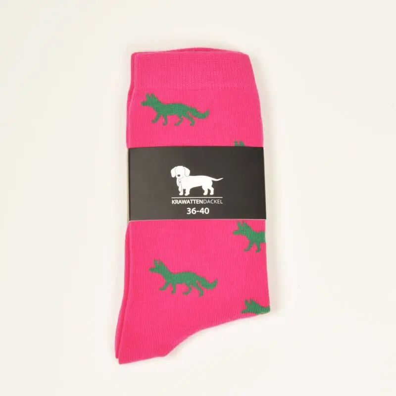 Krawattendackel Unisex Socken pink, Fuchs grün Billig