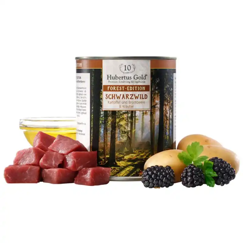 Angebot Hubertus Gold Forest Edition Schwarzwild mit Kartoffeln + Brombeeren und Distelöl 800g