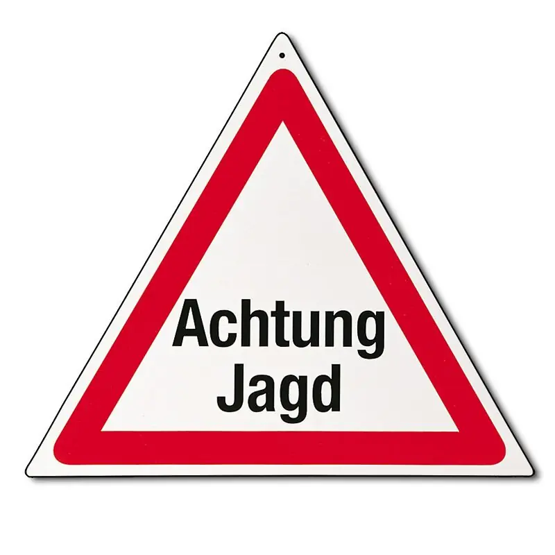 Finale Aktion Warnschild Warndreieck Achtung Jagd