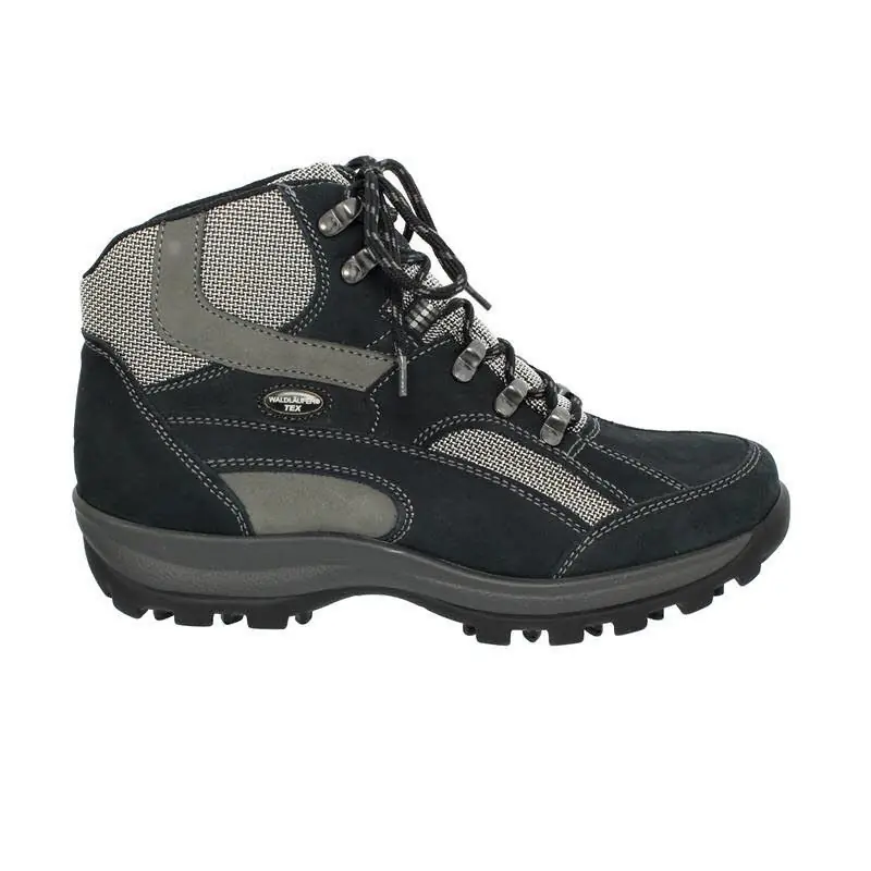 Billig Waldläufer Damen Schnürstiefel Holly Notte Basalt Silber