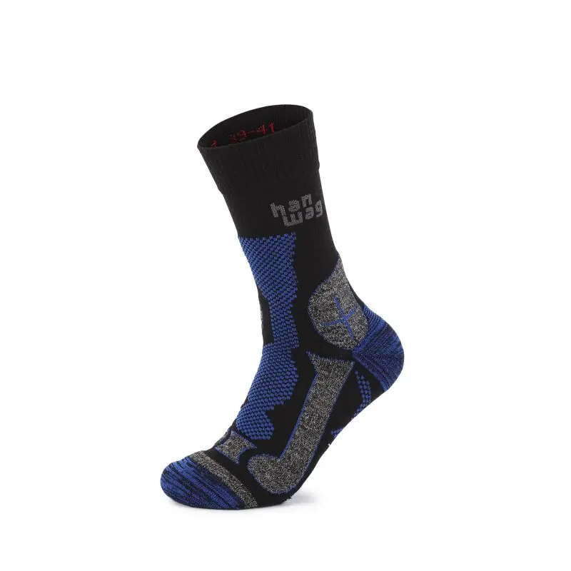 Han Wag Unisex Trek-Merino Socke Black/Royal Blue Highlight