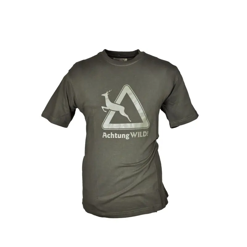 Hubertus T-Shirt Verkehrsschild Oliv Neu