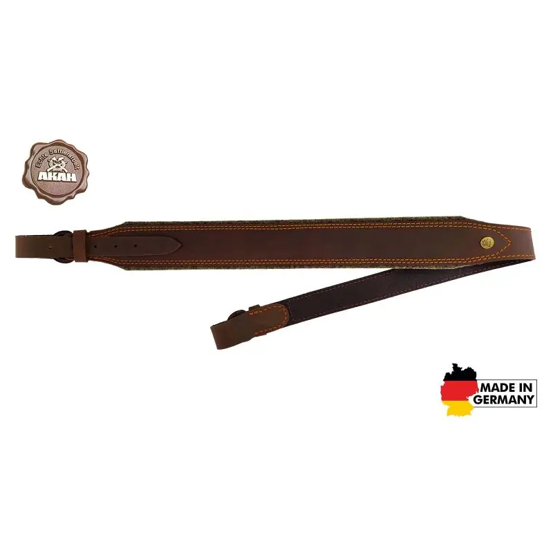 AKAH Gewehrriemen Pull-up Leder mit Wollfilz Neue Ware