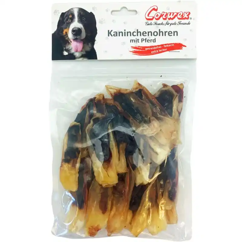 Top-Preis Corwex Hundesnack Kaninchenohren mit Pferd 200g
