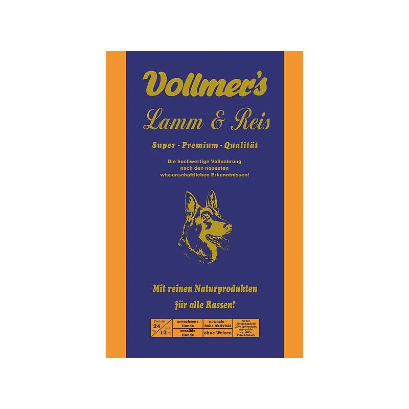 Vollmer‘s Hunde Trockenfutter Lamm & Reis Preiswert