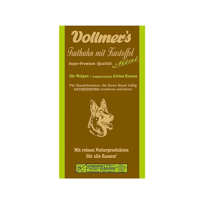 Vollmer‘s Hunde Trockenfutter Truthahn mit Kartoffel Mini Saisonangebot