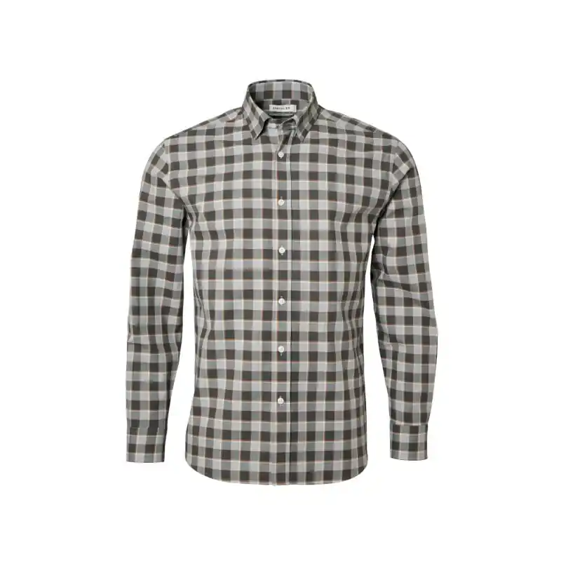 Schnäppchen Chevalier Herrenhemd Belmont Grey Melange Checked