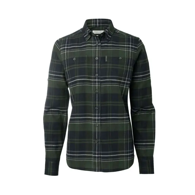 Chevalier Damen Flanellbluse Heron October Green Checked Aktuell