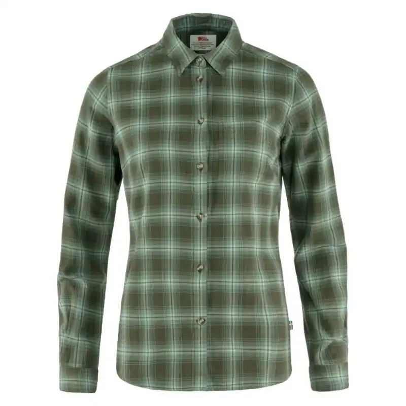 Beliebt Fjällräven Damen Hemd Övik Flannel Deep Forest-Patina Green