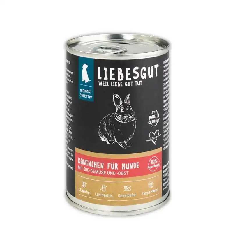 Liebesgut Hundenassfutter Kaninchen mit Gemüse und Obst Top-Preis
