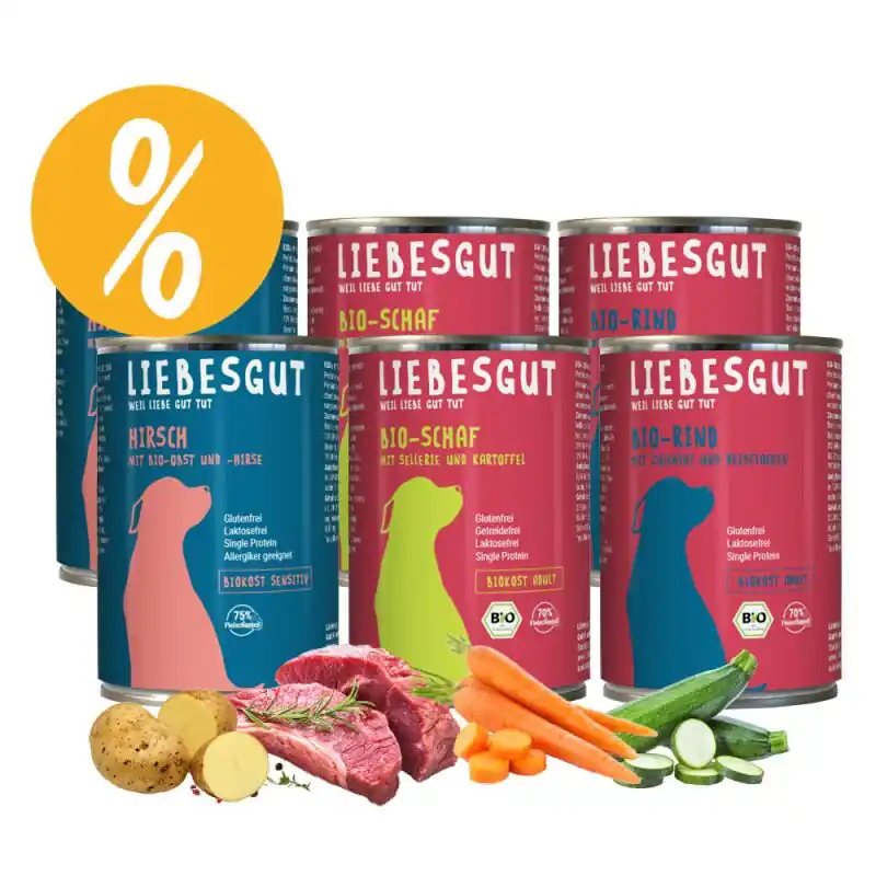 Ausverkauf Liebesgut Probierpaket Hund Adult