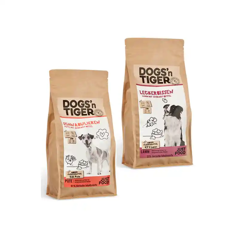 Dogs’n Tiger Probierpaket Hunde Trockenfutter 2x2kg Must-Have