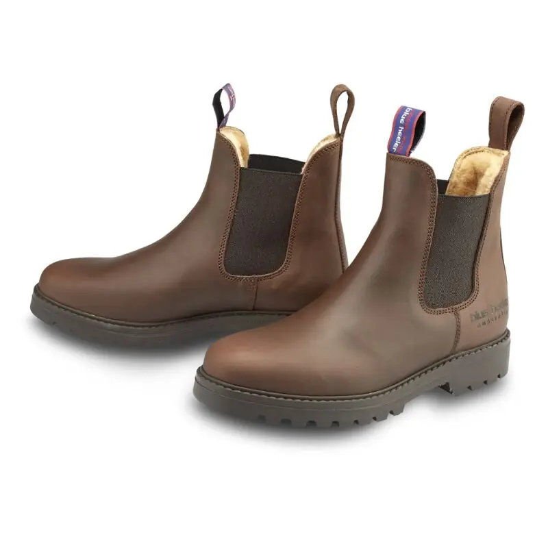 Wochenendangebot Blue Heeler Chelsea Boots Jackaroo mit Lammfell Braun