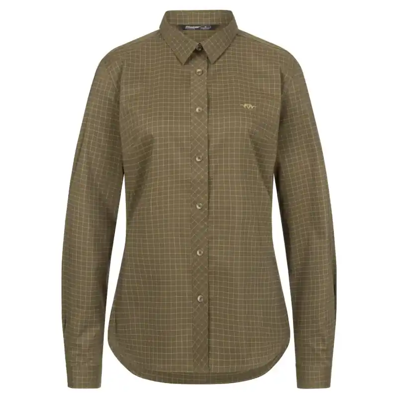 Preis Gesenkt Blaser Damen Bluse Stretch Sergia Dunkeloliv Kariert