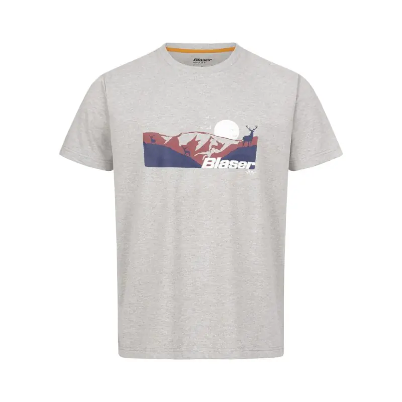 Blaser Herren T-Shirt Allgäu Mountain Grau Melange Super-Preis