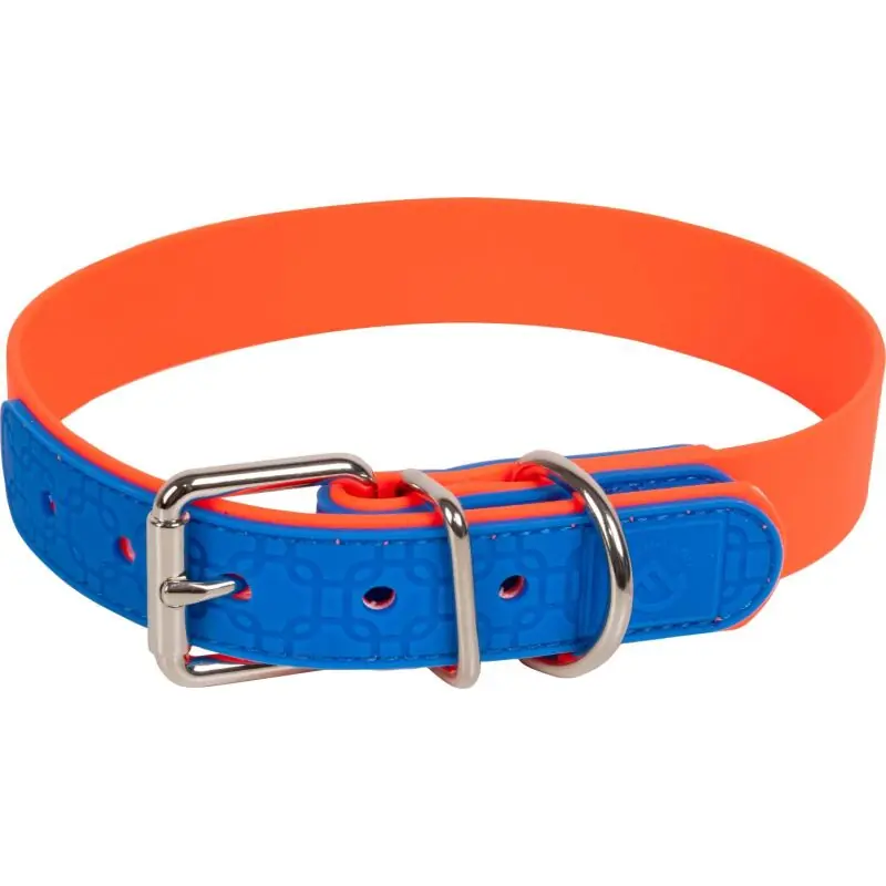 Farm-Land Hundehalsband, robust und wasserfest Signalorange/Blau Neue Ware