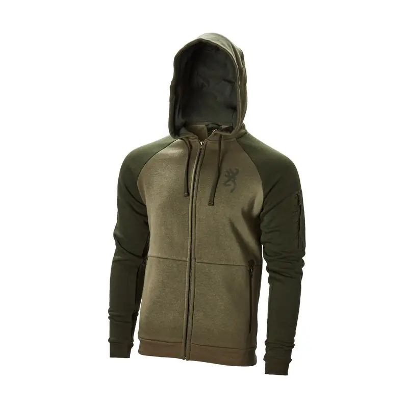 Browning Herren Sweatshirt ZIP Snapshort Grün Abverkauf