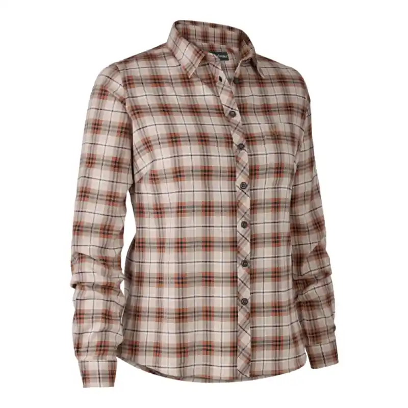 Neu Im Sortiment Deerhunter Damen Bluse Lady Lousia Orange Kariert