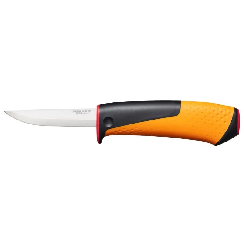 Sonderaktion Fiskars Handwerkermesser mit Schleifstein rot