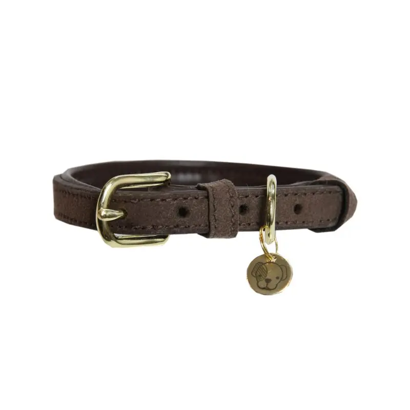 Kentucky Dogwear Hundehalsband Velvet Leather Braun Super-Preis