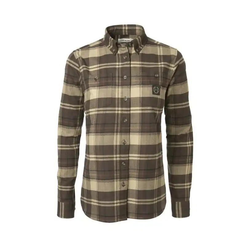 Chevalier Damen Flanellbluse Heron October Soil Brown Checked Bestpreis