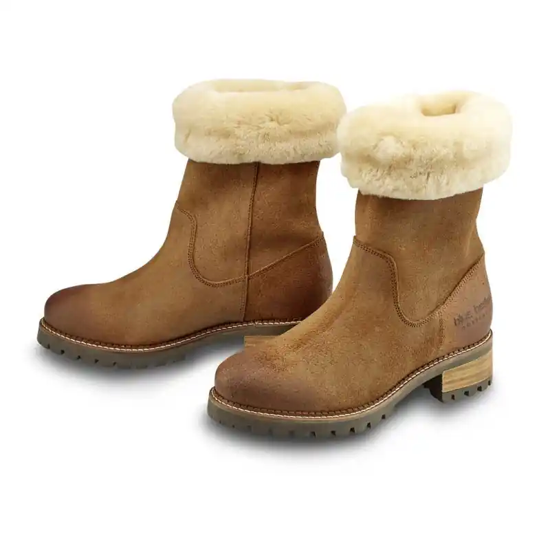 Blue Heeler Damen Chelsea Boots Miracat Sheepskin Ockerbraun Online Kaufen