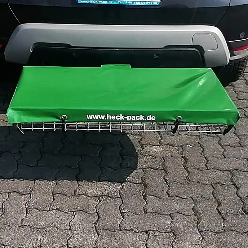 Heck-Pack Abdeckplane in grün für Heckträger inkl. Befestigungsgummis Schnäppchen