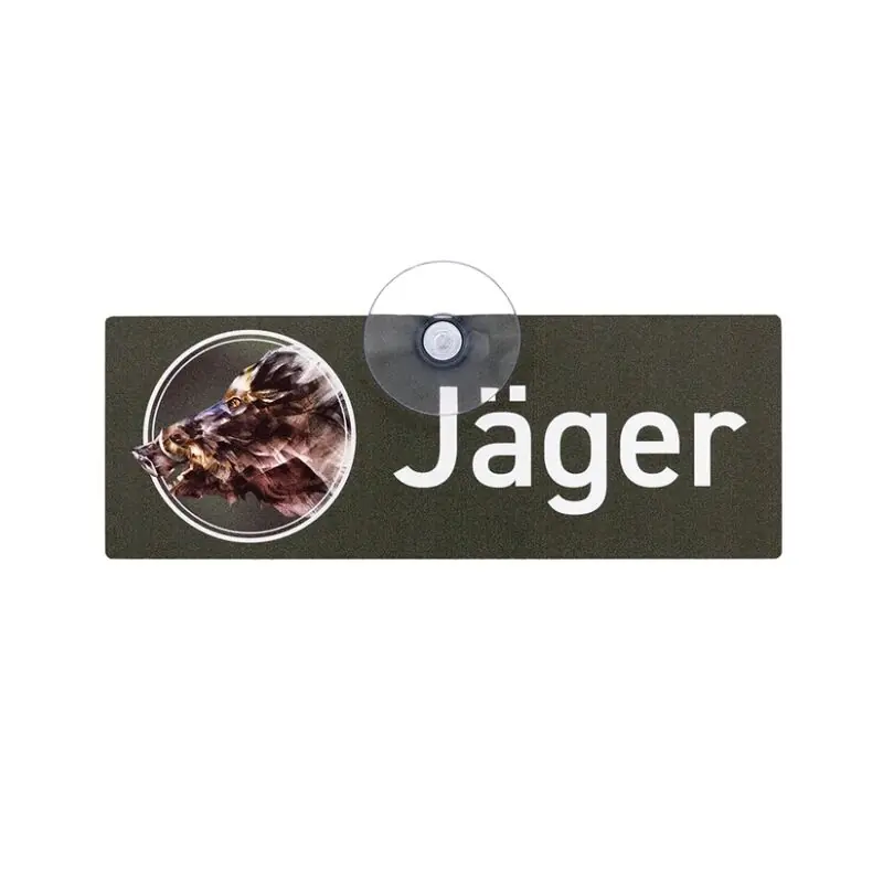 Zertifiziert Wilde Hilde Saugnapfschild "Jäger" Wildschwein