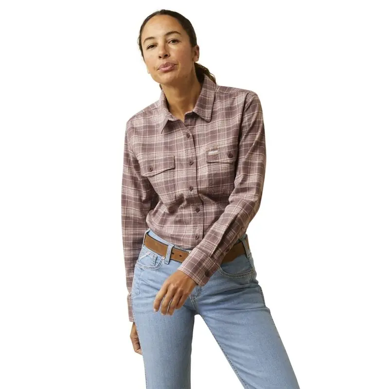 Versand Am Gleichen Tag Ariat Damen Bluse Rebar® Work Flanell DuraStretch