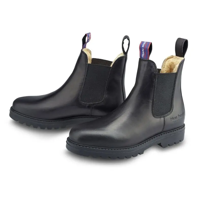Online Kaufen Blue Heeler Chelsea Boots Jackaroo mit Lammfell Schwarz