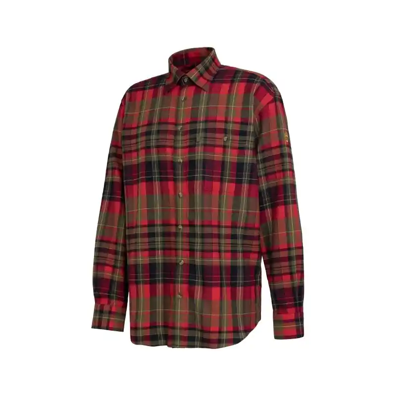 Rascher Herren Hemd Vollzwirn- Flanell Holm Rot- Karo Must-Have