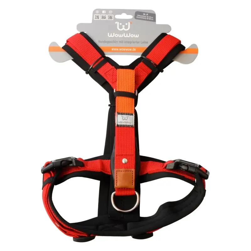 Bestseller WowWow Hundegeschirr mit integrierter Leine Harness Rot