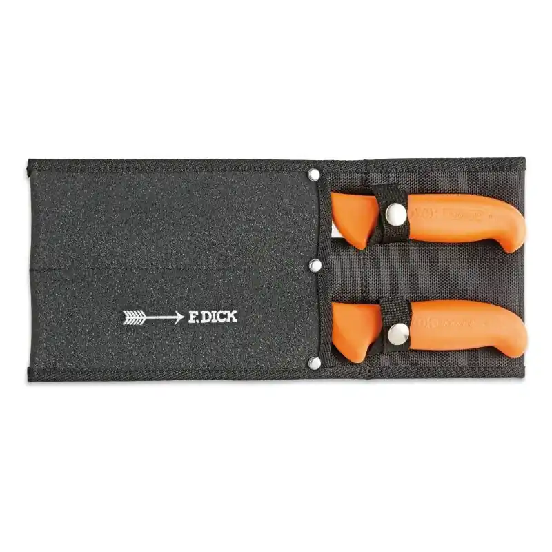 Ausverkauf Dick Outdoor Messer Jagdset 2-tlg. ErgoGrip in Messerscheide antislip Orange