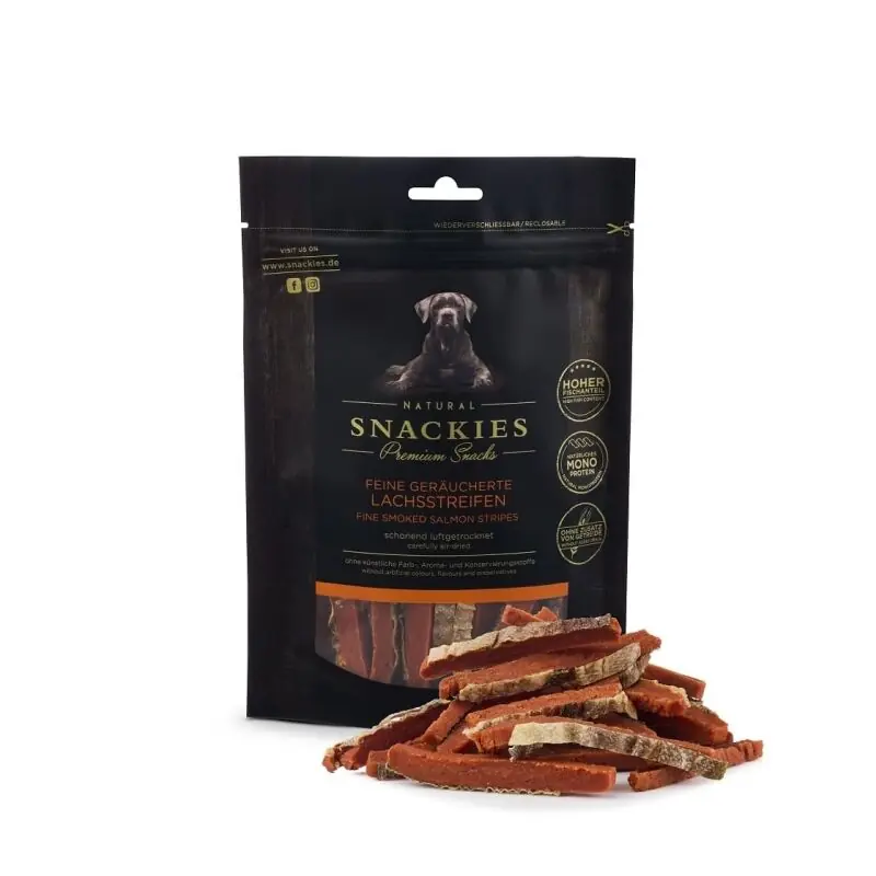 Snackies Hundesnack Feine geräucherte Lachsstreifen Preiswert