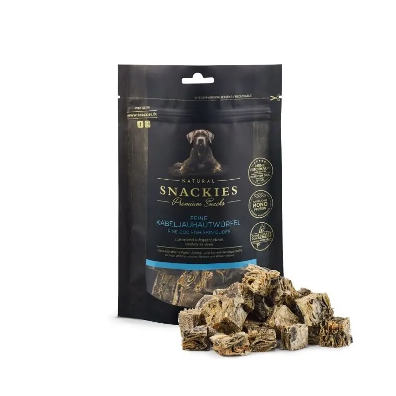 Preisknaller Snackies Hundesnack Feine Kabeljauhautwürfel