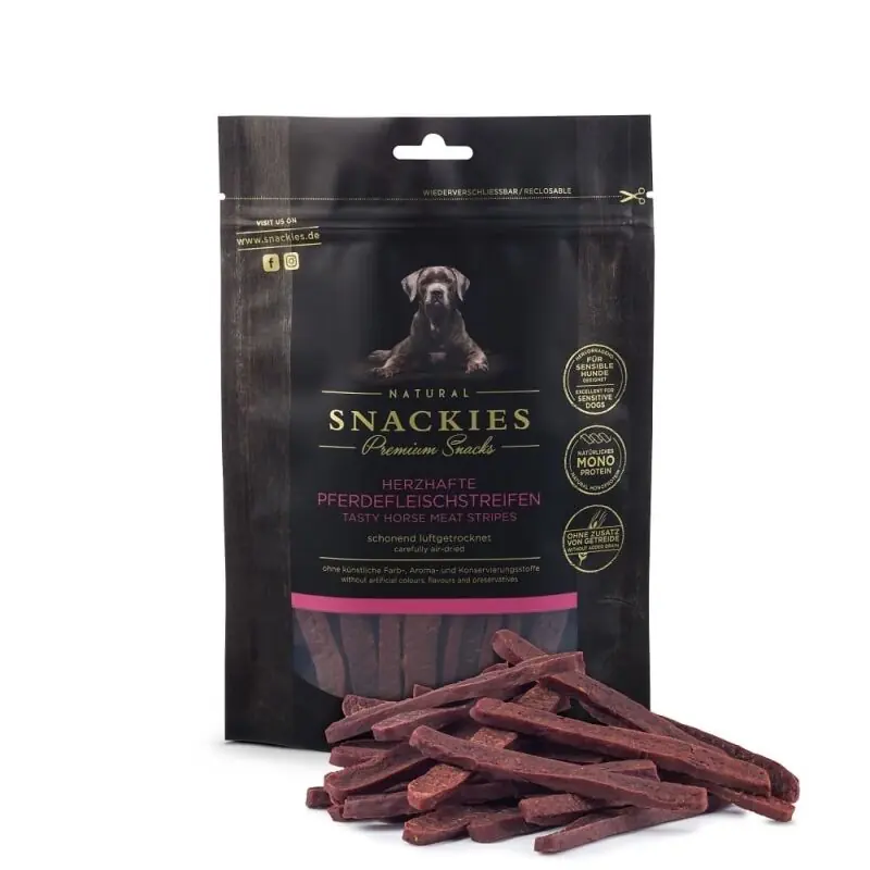 Aktuell Snackies Hundesnack Herzhafte Pferdefleischstreifen