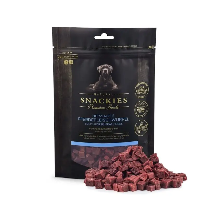 Snackies Hundesnack Herzhafte Pferdefleischwürfel Preiswert