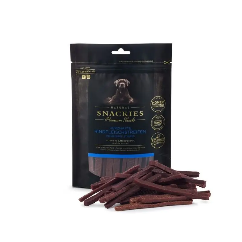 Knallerangebot Snackies Hundesnack Herzhafte Rindfleischstreifen