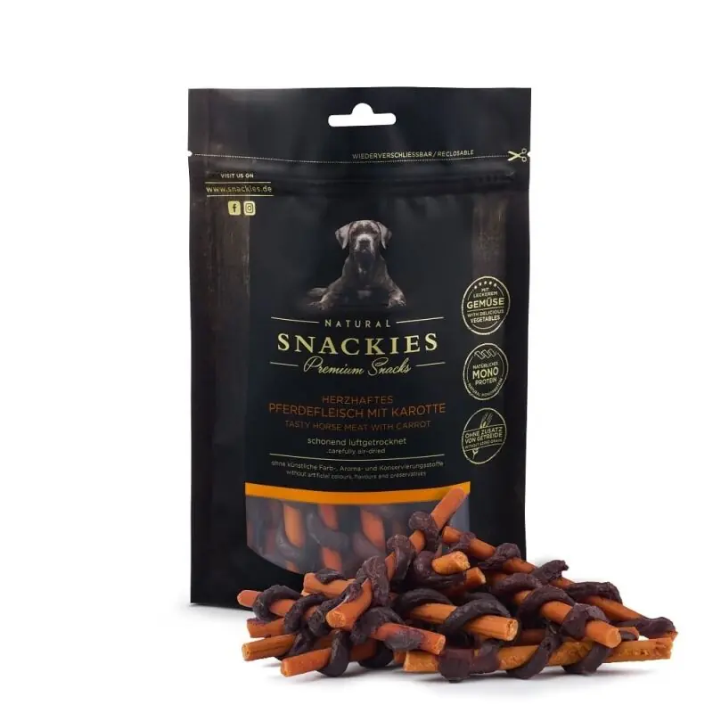 Meistverkauft Snackies Hundesnack Herzhaftes Pferdefleisch mit Karotte