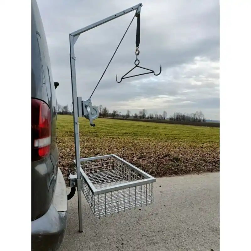 Gehetec Mobile Aufbrechhilfe mit Seilwinde und Wildgalgen für Heckträgermontage Sichere Zahlung